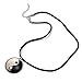 Chuvora Hand Blown Venetian Murano Glass Yin Yang Symbol Silver Black Round Pendant Necklace, 18-20 inches