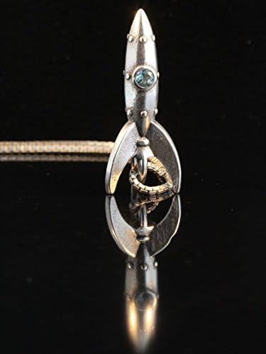 Spaceship Charm Rocket Necklace with Gemstone