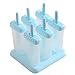 Chichic Popsicle Molds, Ice Pop Maker, Ice Pop Molds, BPA-Free, Repeated Use, Set of 6 (Oval, Sky Blue)