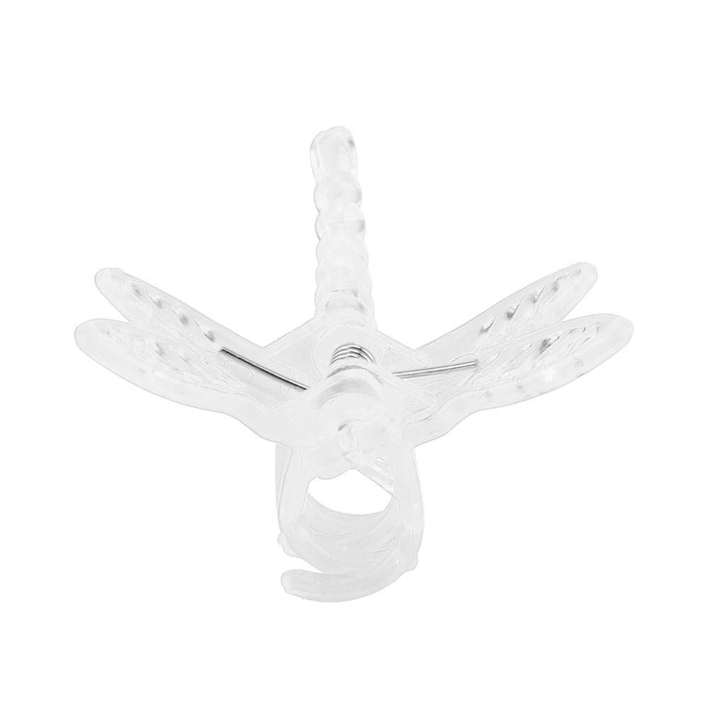 100PCs Plant Clip Plastic Clip Stem Clip Mini Clip Flower Clip Dragonfly Shape Clip Grow Upright Orchid Clip Plant Support Tools(Transparent)
