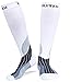 Blitzu Compression Socks 15-20mmHg for Men & Women BEST Recovery Performance Stockings for Running, Medical, Athletic, Edema, Diabetic, Varicose Veins, Travel, Pregnancy, Relief Shin Splint L/XL White