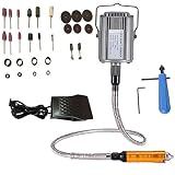 Go2Home 1/4HP Rotary Tool Flex Shaft Hanging Grinder Carver Electric Multi-function Metalworking Tools Repair Kit, Foot Pedal Control, 780W Strong Power, Metal Flexible Shaft, 23000 RPM