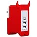 MOMAX USB C Quick Charger, Ultra Fast 3 Port 27W USB Wall Charger with 5V 3A Type-C Port and AutoMax Technology for Galaxy S8 S8+ / Edge / Plus, LG, Nexus, HTC and More (Red)
