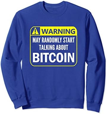 Unisex Warning Sign Bitcoin Sweatshirt Blockchain Alt Crypto Gift XL: Royal Blue