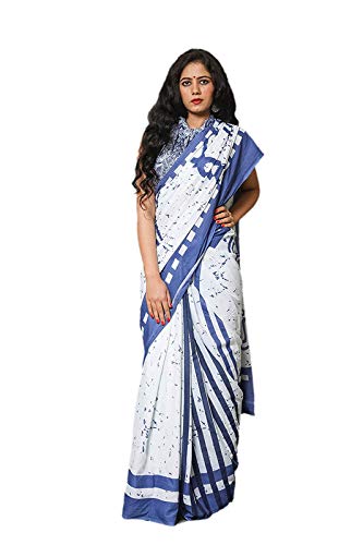 Hand Block Printed Cotton Mulmul Saree with unstitched Blouse (Jaipuri Print)