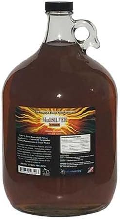 MediSILVER Amber Traditional colloidal Silver - 1 U.S. Gallon in Glass jug