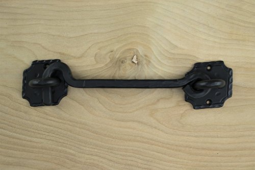 Heavy Duty Hand Forged 7.5" Hook Latch For Gates & Furniture Solid Iron Black Finish Hand Crafted - Thumbnail 3