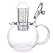 NEW DESIGN - Stovetop Safe + Lead-Free Glass Teapot Kettle - 40 oz / 1200 ml Capacity - Removable Stainless Steel Infuser - Great For Loose Leaf Tea, Blooming Tea, Tea Bags & Fruit Infused Water