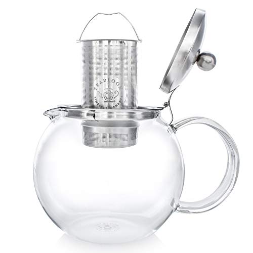 Teabloom Stovetop Safe Glass Teapot with Removable Infuser (40oz/1200ml