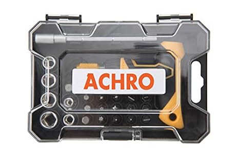 ACHRO Chrome Steel Professional Industrial Grade Screwdriver Set with Box Spanners (Silver, Small) -Pack of 24
