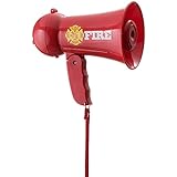 Dress-Up-America Firefighter Megaphone For Kids - Red Fireman Megaphone Bullhorn With Siren Sound