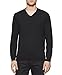 Calvin Klein Men's Merino Solid V-Neck Sweater, Black, Medium