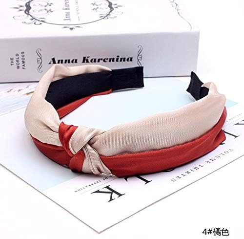 Cmfjsop 新しいヘアアクセサリーファッション2色結び目の広いヘッドバンドファブリックカラーマッチングヘッドバンドの韓国語版 開店記念セール
