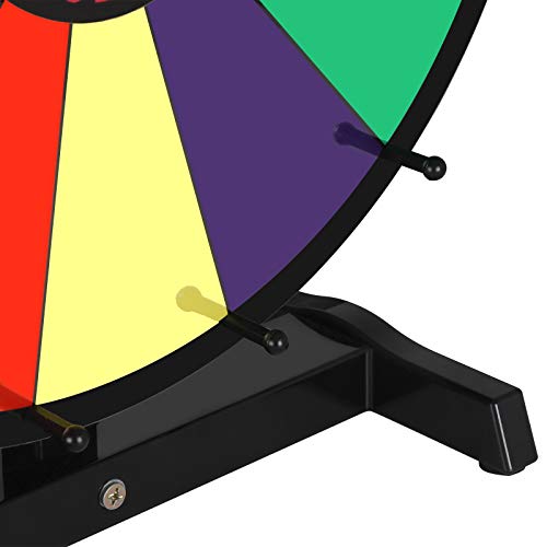 Oteymart 18 Inches Tabletop Spinning Prize Wheel 14 Color Slots Dry Erase Spin Wheel with Stand, for Party Trade Show