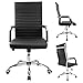 Furmax Ribbed Office Chair High Back PU Leather Executive Conference Chair (79p0 black)