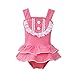 Kiddom Little Girls Onesies Swimsuit Lace Flounced Pink Swimsuit Bikini Set