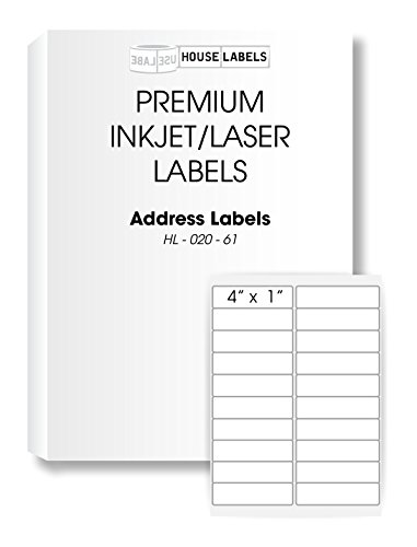 (400 Sheets; 8,000 Labels), Shipping/Mailing Labels (4.0" x 1.0") -- BPA Free!