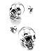 Fusamk Punk Piercing Body Jewelry Titanium Steel Skull Stud Earrings