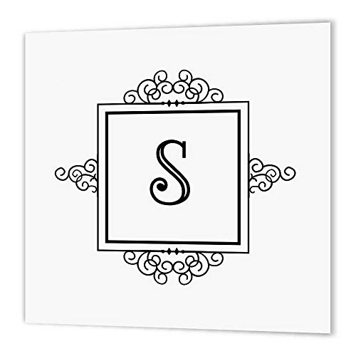 3dRose ht_154342_2 Initial Letter S Personal Monogrammed Fancy Black and White…