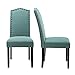 LSSBOUGHT Set of 2 Luxurious Fabric Dining Chairs with Copper Nails and Solid Wood Legs (Laguna)