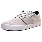 Supra Mens Stacks Vulc II Shoes Size 11 Light Grey - White