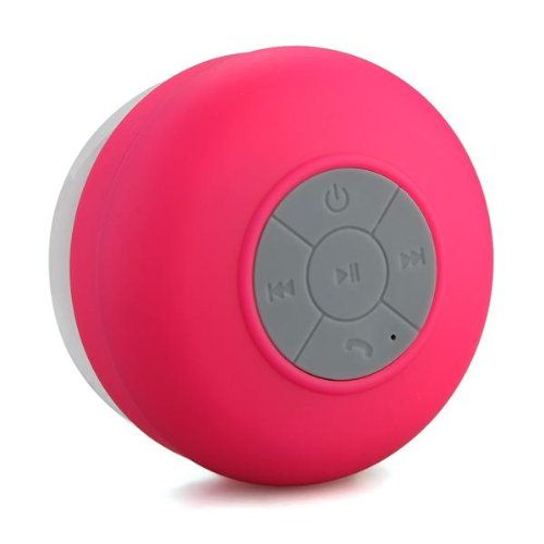 Memteq – Enceinte haut-parleur étanche Bluetooth, à ventouse, pour téléphone portable fuchsia