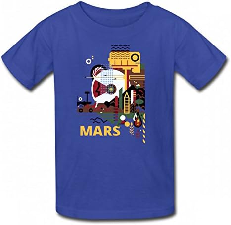 LNZUYD Visions Of The Mars Tshirt Cotton Tops Original Children Tee Royal Blue