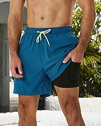 SILKWORLD Mens Swimming Trunks with Compression