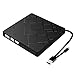 Auitee External CD DVD Drive,USB 3.0 Type C Dual Port Slim Portable External CD DVD Rewriter Burner Writer, High Speed Data Transfer External USB Optical Drives for Laptop/MacBook/Desktop