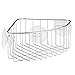 iDesign Rondo Metal Wire Suction Bathroom Shower Caddy Corner Basket for Shampoo, Conditioner, Soap, Creams, Towels, Razors, Loofahs, Stainless Steel