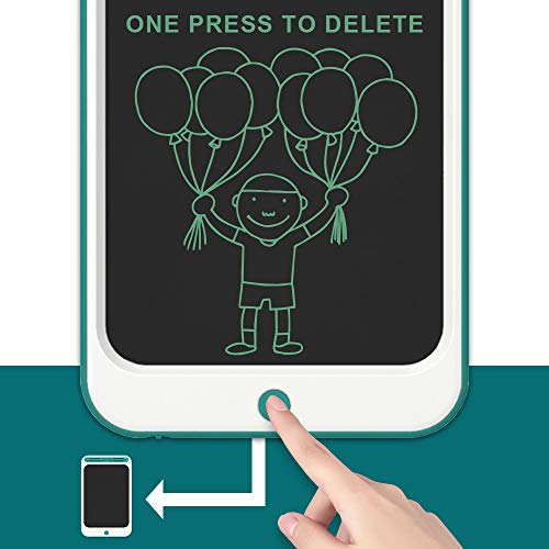 Kids Writing Drawing Tablets Doodle Boards, Jonzoo 12 Inch LCD Writing Tablets Electronic Drawing Pads Gifts for Kids Adults at Home School Office, Blue-Green - Thumbnail 3