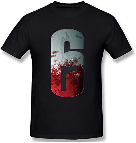 Ethely Men's Crewneck Basic Short Sleeve T-Shirt Rainbow-Six-Siege Cotton Casual Tops