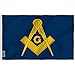 ANLEY Fly Breeze 3x5 Foot Masonic Flag - Vivid Color and Fade Proof - Canvas Header and Double Stitched - Free Freemasonry Flags Polyester with Brass Grommets 3 X 5 Ft