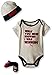 PUMA Baby Boys' 3pc Bodysuit Set, Light Heather Grey, New Born