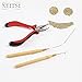 Neitsi® Hair Extension Remove Pliers + Pulling Hook + Bead Device Tool Kits for Nano Rings Beads Loops (with Blonde# Nano Rings)