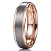 King Will Duo Unisex 6mm 18k Rose Gold Plated Tungsten Carbide Ring Two Tone Wedding Band