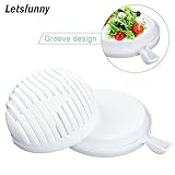 New Salad Cutter Bowl, LetsFunny Vegetable Cutter Bowl, To Slice Fruit Vegetable In 60 Seconds (white)