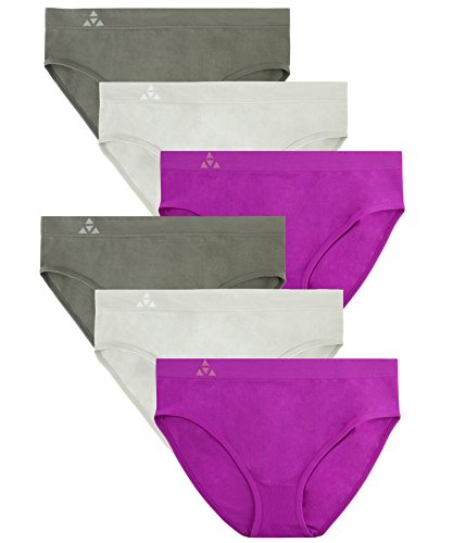 Balanced Tech Women's Seamless Bikini Panties 6-Pack - Mulberry Group - Medium
