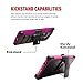 ZTE MAX DUO LTE Case,IDEA LINE INC(TM)For ZTE MAX DUO 4G LTE Heavy Duty Armor Shock Proof Dual Layer Holster Locking Belt Swivel Clip with Kick Stand + Stylus Pen + HD Screen Protector(Hotpink/Black)