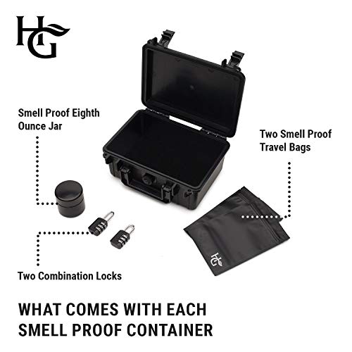 Herb Guard Smell Proof Container with 2 Combination Locks Discreet Hardshell Case Comes with a