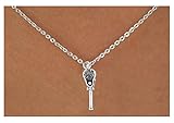 Silver Lacrosse Necklace with Lacrosse Stick Charm in Ball Chain - Exclusive design by Allan Robin