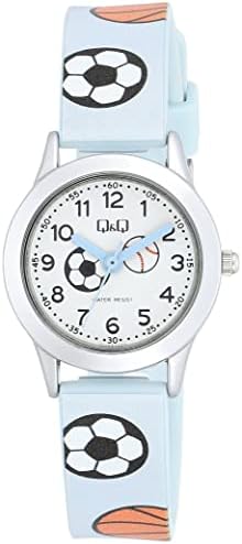 Q&Q Watch for Men, Quartz Movement, Analog Display, Blue Rubber