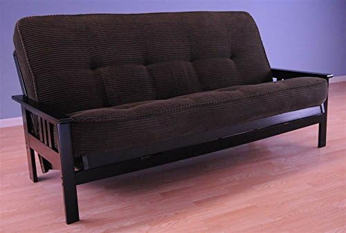 Monterey Futon Sofa in Black with Tantra Espresso Mattress