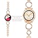 Aiiko Compatible Galaxy Watch 4 (42mm) Bands 20mm O-Link Design Stainless Steel Metal Band Link Bracelet with Rhinestone Diamond Bling Replacement for Samsung Galaxy Watch 42mm/Active 40mm(Rose Gold)