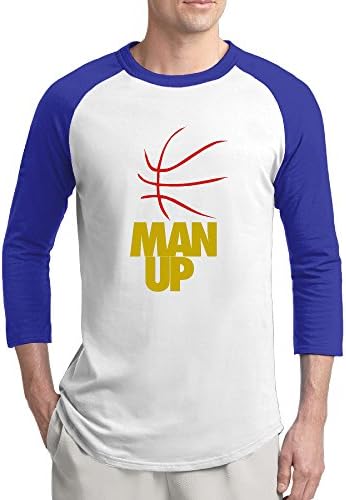Fun Man Up Men 3/4 Sleeves Crew Neck Shirt Cotton
