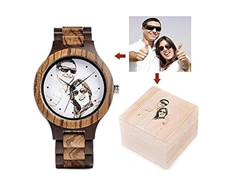 Unikat - Holz Armbanduhr Unisex - Qualitativ hochwertige Uhr mit individuell anpassbaren Zifferblatt in Farbe oder schwarz We