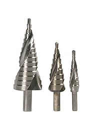 Conjunto de 3 de hss6542 M2 Espiral Groove Paso Juego de brocas de acero para agujeros de metal de madera, acero inoxidable