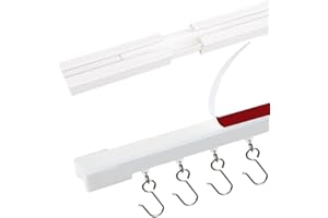 Adhesive Curtain Track, Self Adhesive Ceiling Curtain Rail Set (64 Inch, 162cm)-No Drill, Screws, or Tools Curtain Hangers, N