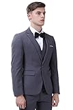Mens Classic Business Suit Solid Color Suit for Mens Wedding Grey Suit US 36R
