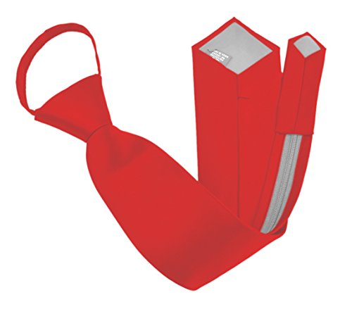 Moda Di Raza - Men's / Boy's Zipper Tie Neckwear Polyester -Red/20 IN